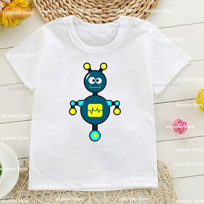 Tshirt for Boysgirls Cartoon Robot Graphic Printed Toddler Tshirt Fashion Harajuku Boys Girls Universal Clothing Dropshipping