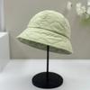 New small edge bucket hat women's autumn and winter face small face plain face cover silk cotton hat men's bucket hat basin hat