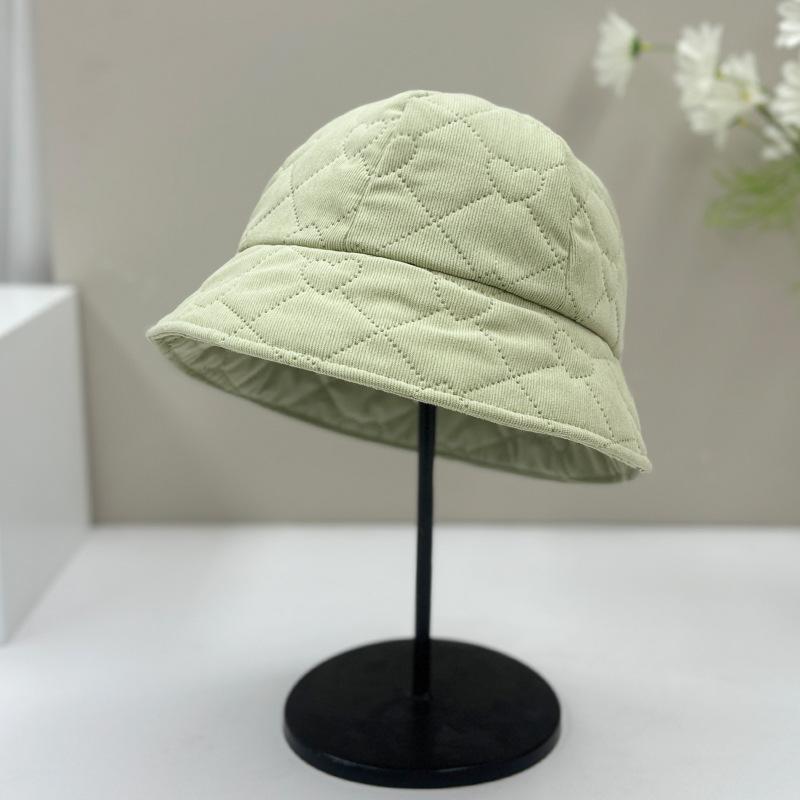 New small edge bucket hat women's autumn and winter face small face plain face cover silk cotton hat men's bucket hat basin hat