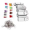 60PCS Sublimation Chapstick Holder Lip Balm Holder Keychain Sleeve with Colorful Tassel for DIY Crafts