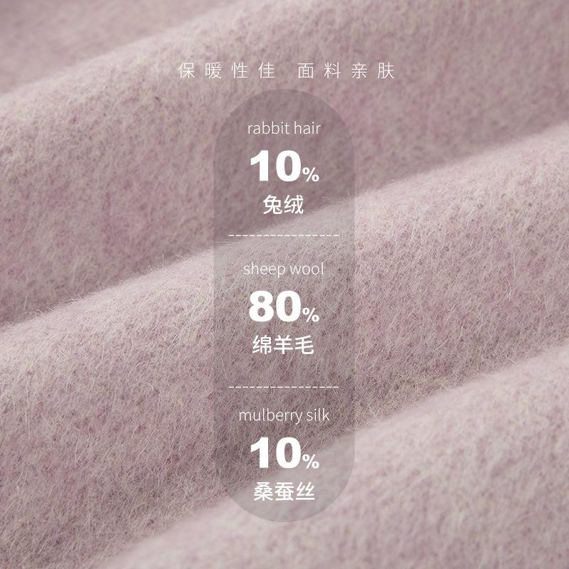 Simple style double-breasted thin wool short top autumn and winter new coat