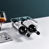 Wine Organizer Stackable Plastic Transparent Water Bear Bottle Holder Rack for Home Display 2 Bottles Transparent