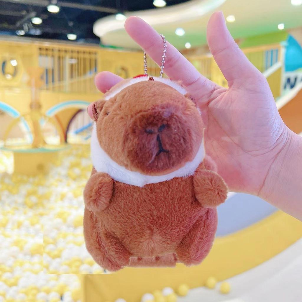 Little Red Book Capybara & Guinea Pig Plush Keychain Ornament