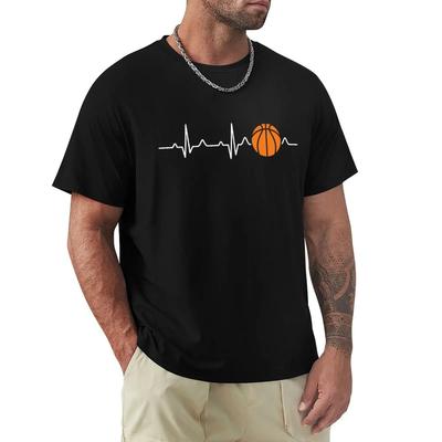 Basketball Herzschlag T-Shirt Harajuku Kurzarm T-Shirt 100% Baumwolle Grafik T-Shirt Tops