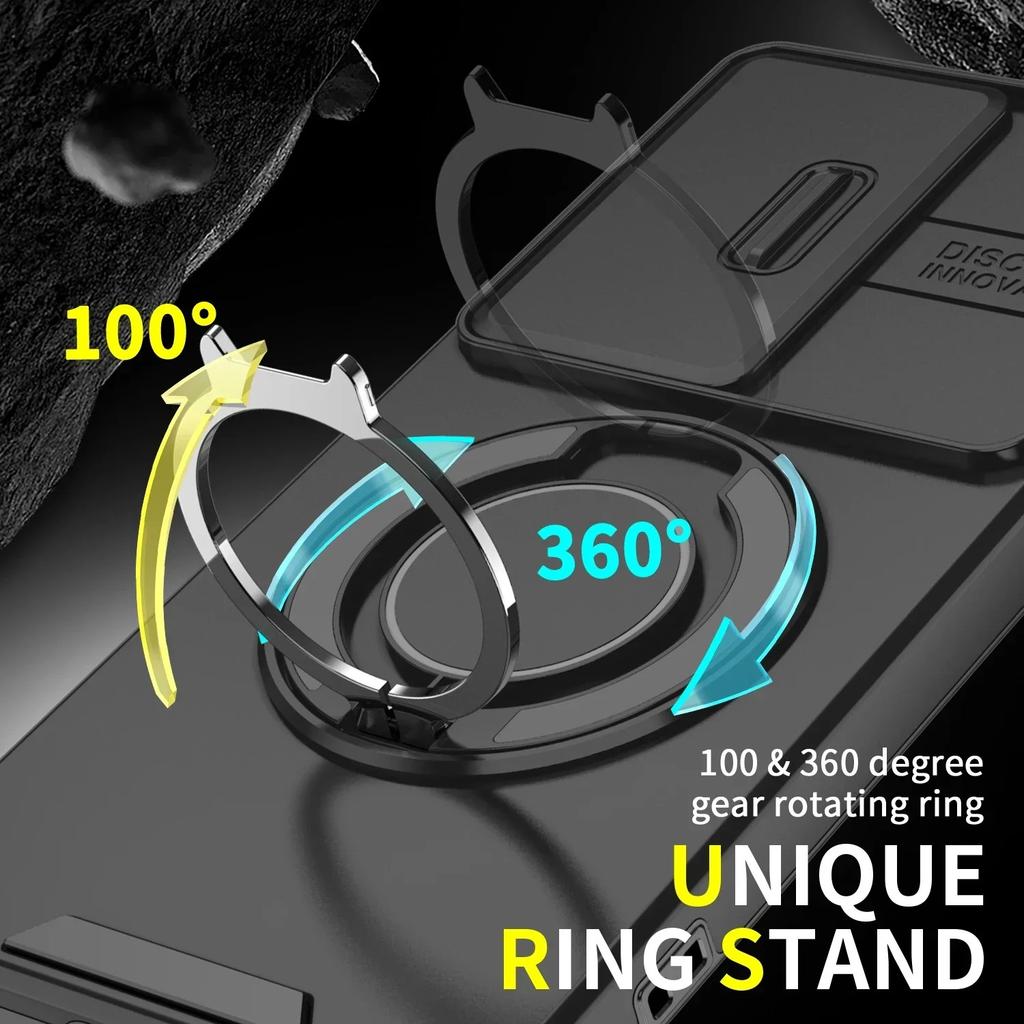Magnetic Phone Case for Galaxy S25 Ultra S24 Ultra S23 Ultra A16 A35 A55 with Lens Protection - Black