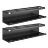 Four-Cup Wall Storage Rack with Metal Holder Rail and Lower Shelf, Keeping Kitchen Drinkware Together for Storage