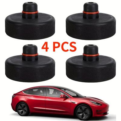 4pcs For Tesla Model X/S/3 Black Rubber Jack Lifting Point Pad Adapters Premium Styling Enhanced Protection Easy Jacking Amagi