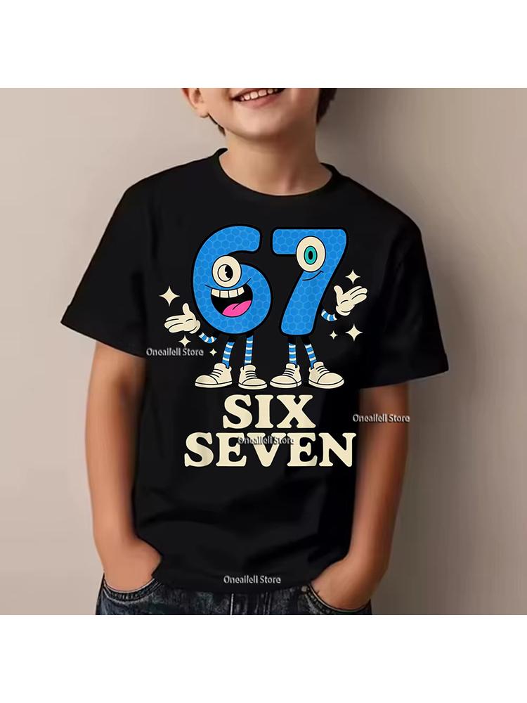 Kids Christmas Light SIX SEVEN 67 Graphic TShirt Soft Cotton Holiday Wear for Boys Girlsdf0151