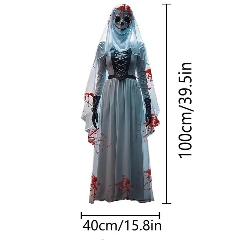 2D Halloweenský Horor Lebka Nevěsta Pozadí Látka Halloweenská Hororová Atmosféra Strašidelný Dům Vnitřní a Venkovní Dekorace Potřeby