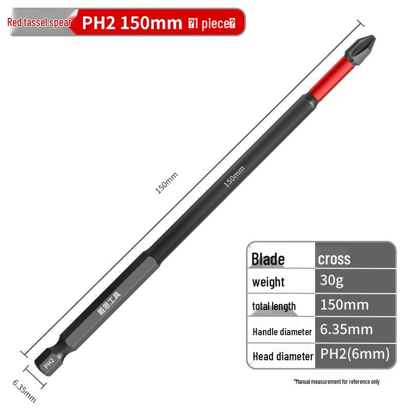 PH0 Tungsten Steel Phillips Bit: Magnetic, Impact Resistant, Non-Slip Screwdriver, Hex Shank for Electric Drill