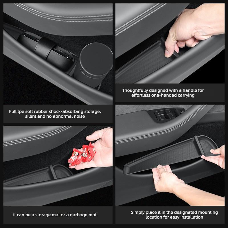 for Tesla Model Y Juniper 2026 Front Door Groove Mat Storage Organizer Tray Rear Cup Holder Protector Cushion Anti-slip Pad 2025
