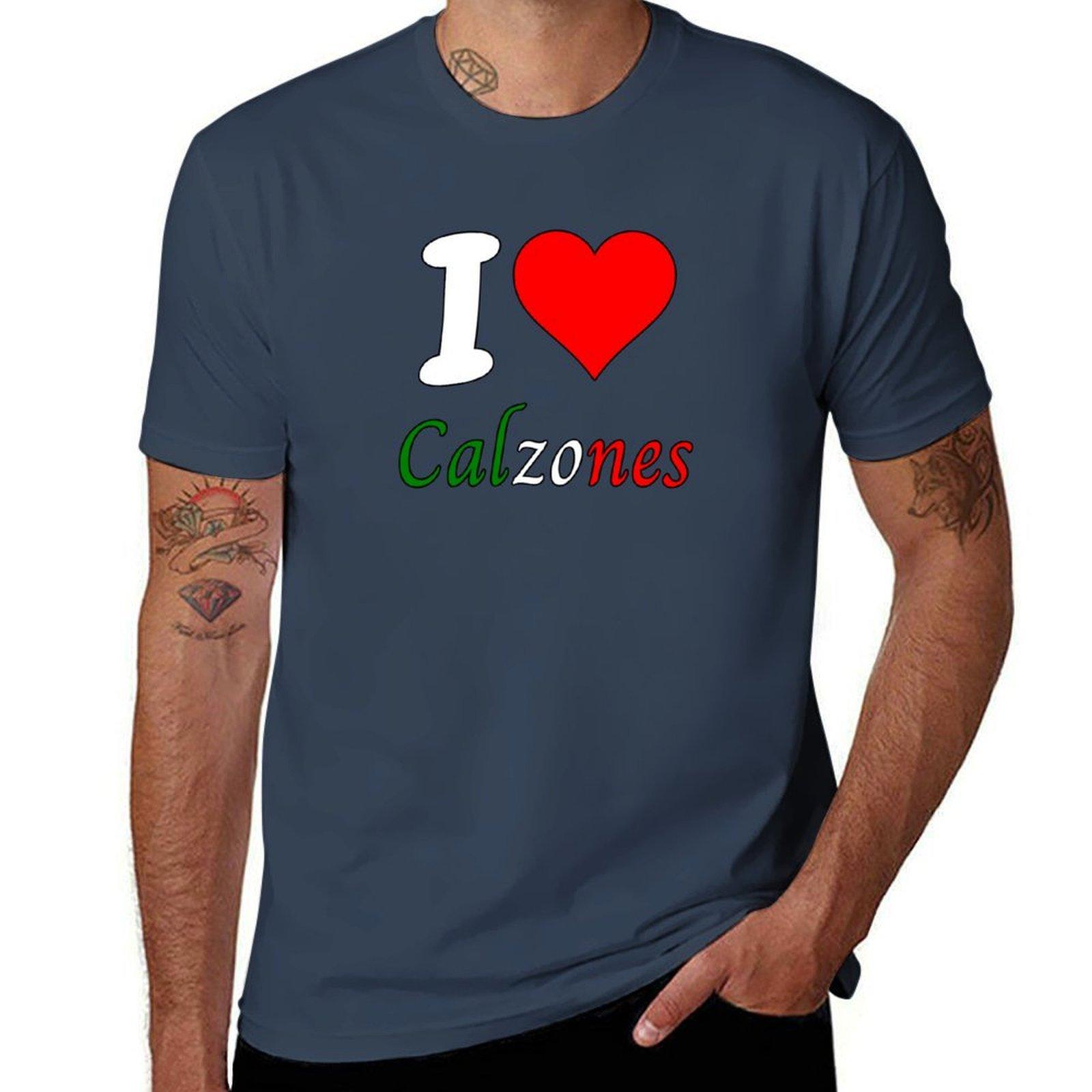 I Love Calzone Italian Tshirt Soft Stretch Short Sleeve Top S