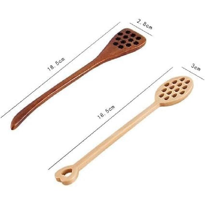 Brown Honey Dippers, Handmade Spoon Stirrer, Long Handle Honey Dipper Mixing Stick, Wooden Honey Dipper, Handmade Honey Drizzler for Kitchen and