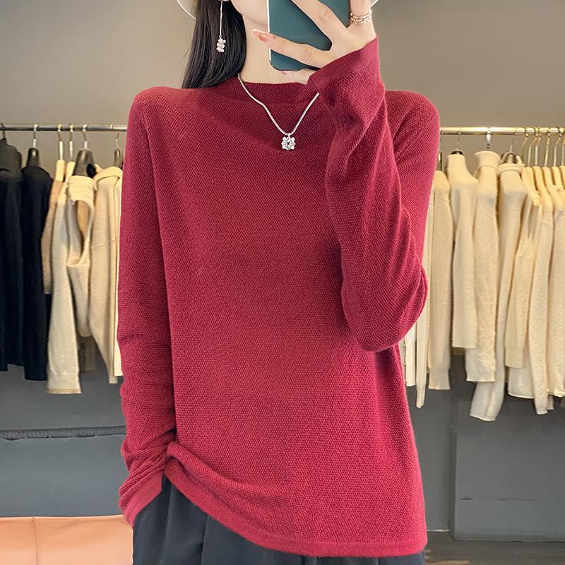 Dámský celoroční svetr z 50% vlny a 50% hedvábí | Lehký teplý pulovr z příze | Luxusní úplet z kašmírového hedvábí