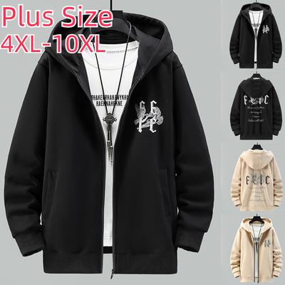 Printed Fat Plus Size Men's Fat Plus Size Casual and Comfortable Sports Autumn and Winter Coat Hoodie 4XL-10XL Asia Size