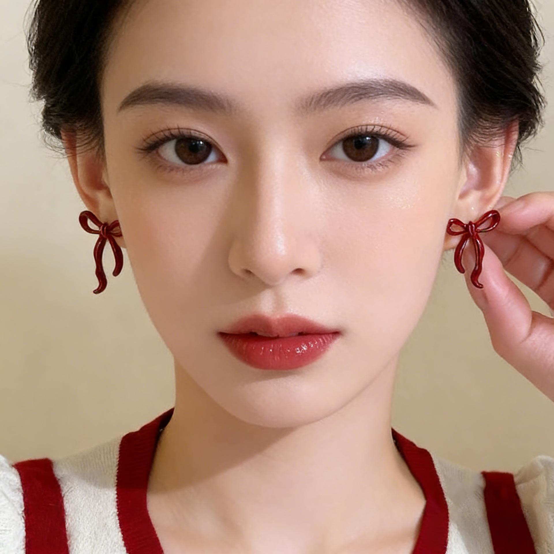 

Ankola Red Bow Earrings Women S Earrings Design Ear Jewelry Factory Earrings Light Luxury Premium Sense