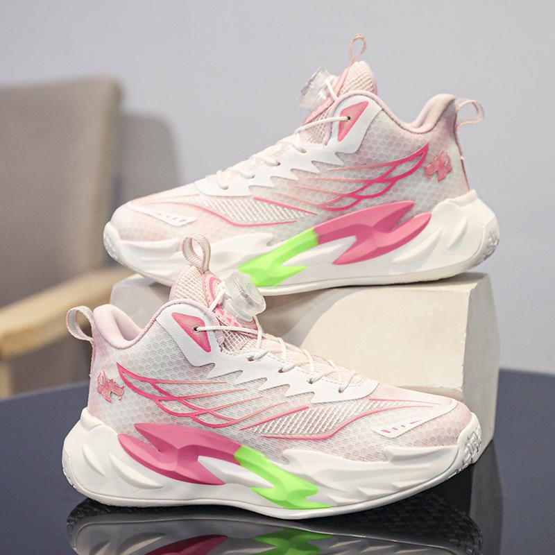 Children's basketball shoes New middle-aged and older children's non-slip shock-absorbing sports shoes Mesh breathable boys and girls student trainin