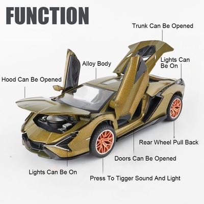 1:32 Skala Sian FKP37 Revuelto Automodell Spielzeug Metall Druckguss Musik Licht Rückziehfunktion Türen zu öffnen Supersportwagen Modelle Sammeln Geschenke
