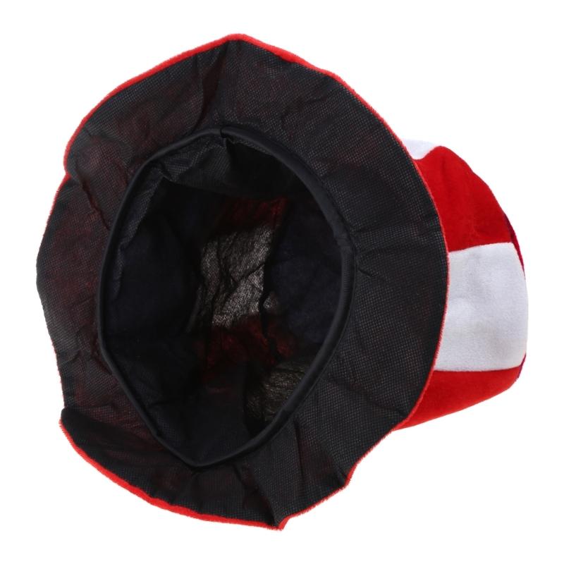 US Liberty July 4th Costume Fun Top Hat for Men Women Unisex Stovepipe Hat with Sequins Adults