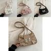 Stylish Modern Bowknot Chain Mini Shoulder Handbag For Women In Black White Pink Khaki Silver Brown
