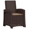 Garden Recliner Rattan Look 2 Pcs Brown and Taupe PP