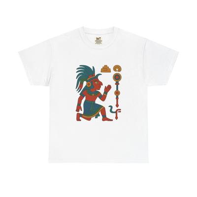 Aztekenkrieger Baumwoll-T-Shirt, Einzigartiges Geschenk für Kulturliebhaber, Vintage-Stil, Azteke