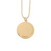 European Fashion Stainless Steel Colorfast Geometric Round Disc Necklace with Lace Pendant and Customizable Laser Logo