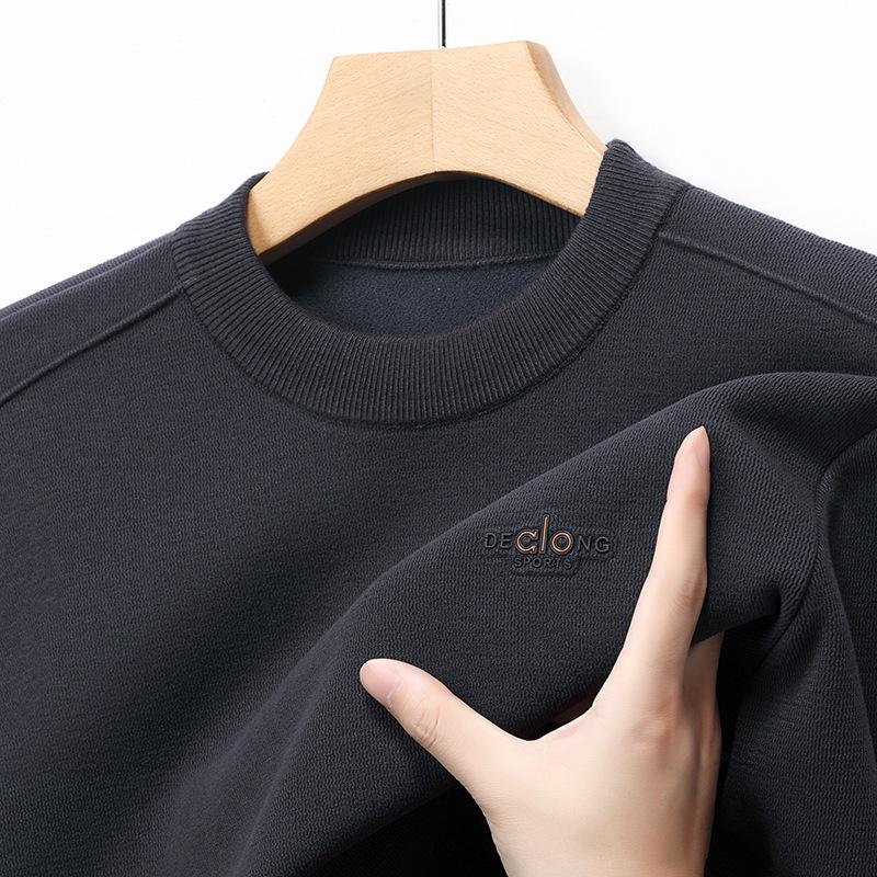 Men s Thickened Velvet Knit Sweater - Winter Long Sleeve, Casual Versatile Round Neck for Middle-Aged XL