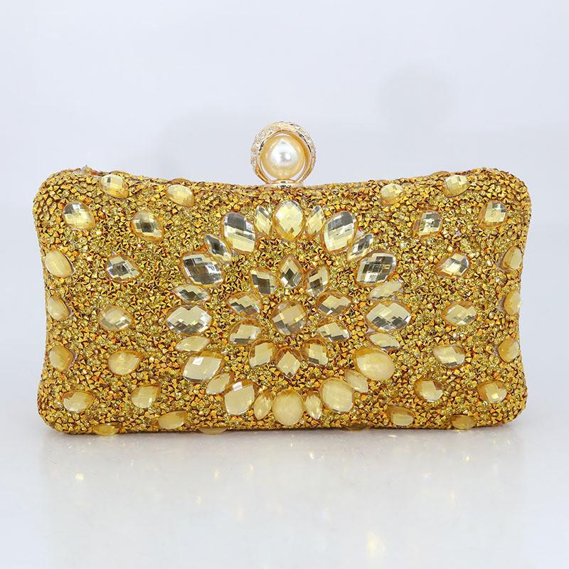Damen Abend-Clutchtasche mit Diamantbesatz