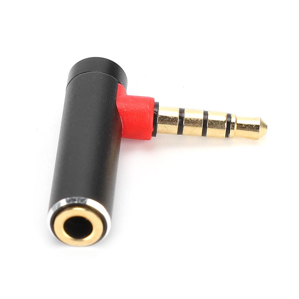 10Pcs 3.5mm Male To Female 90 Degree Elbow Adapter Plug Headset Jack Audio Connectorblack