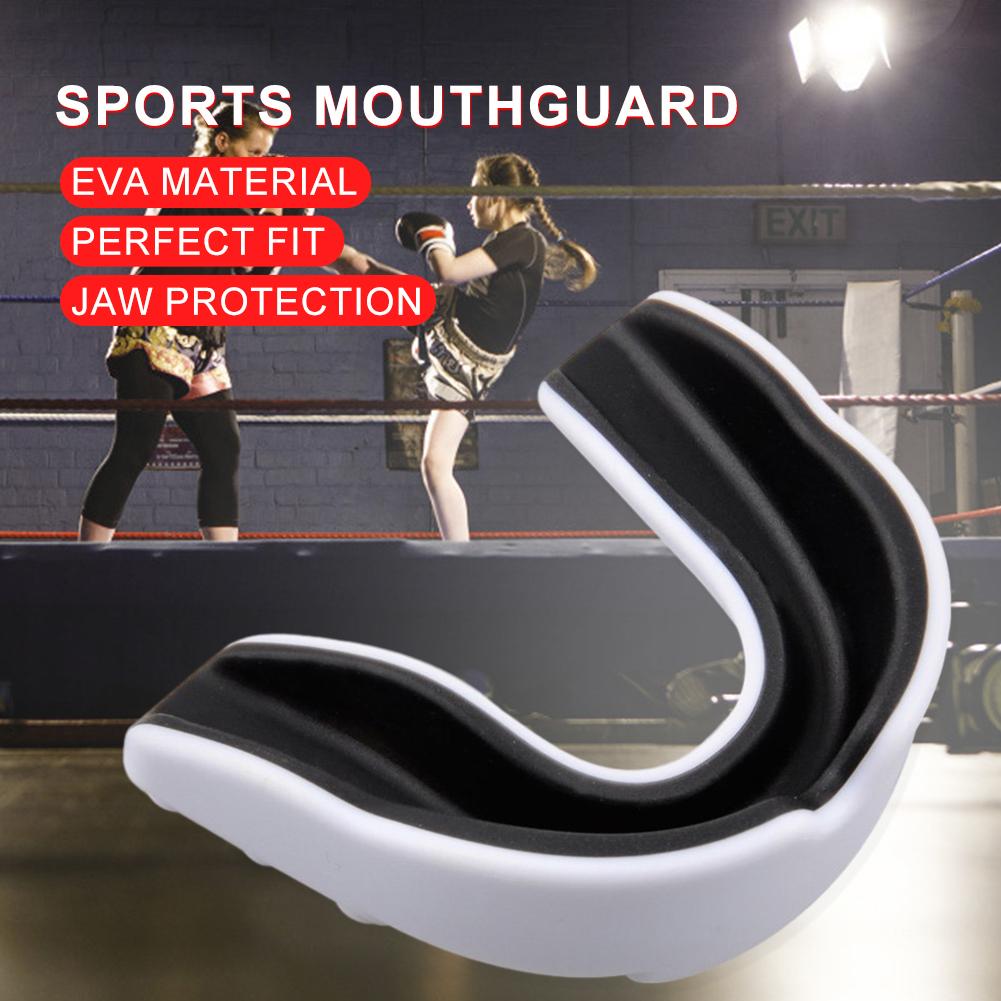 Protector bucal de box pentru copii cu cutie de depozitare, protecție dentară EVA, protector bucal sportiv bicolorat pentru lacrosse, rugby, taekwondo