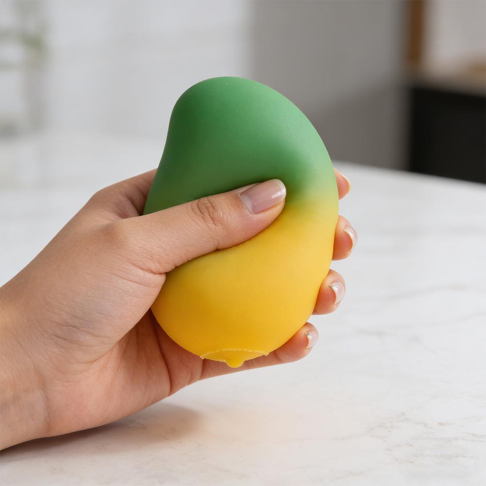 Simulations-Mango-Stressball, Dehnbar, Farbwechselnd, Anti-Angst-Fidget-Spielzeug für Schreibtischdekoration, Geschenk
