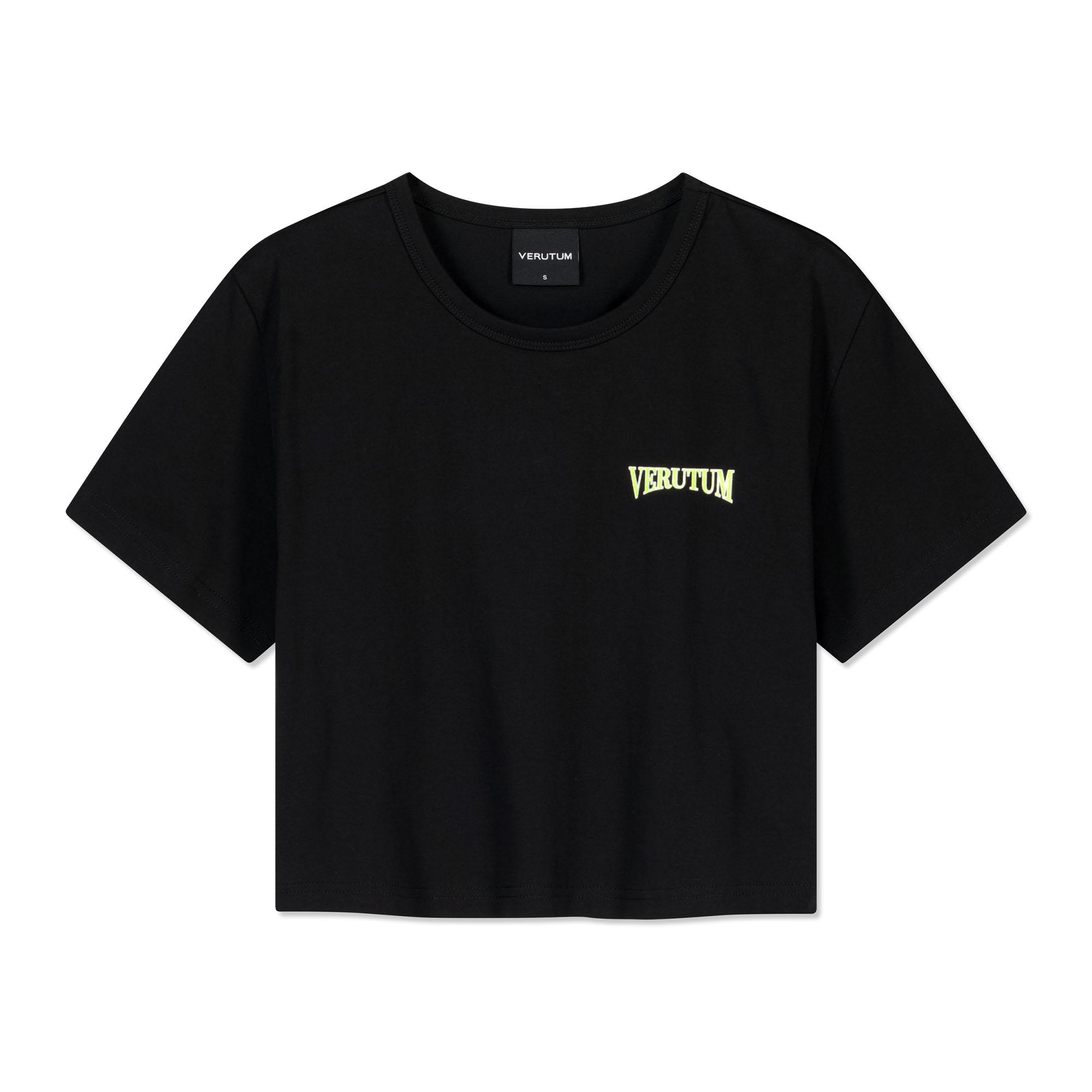 Verutum Serif Arch Logo Crop T-Shirt Black M