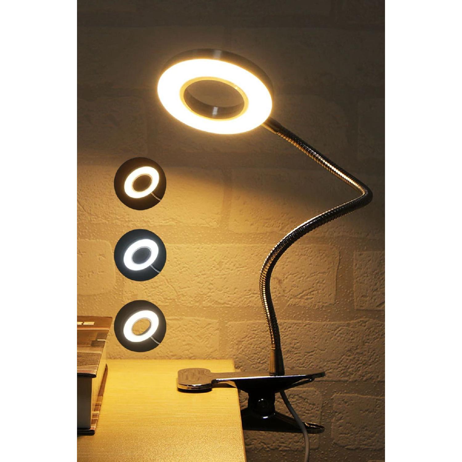 

Защелкнутый акробатический светодиодный светильник для чтения, регулируемый светильник, 3 цвета с подсветкой, стол чёрный