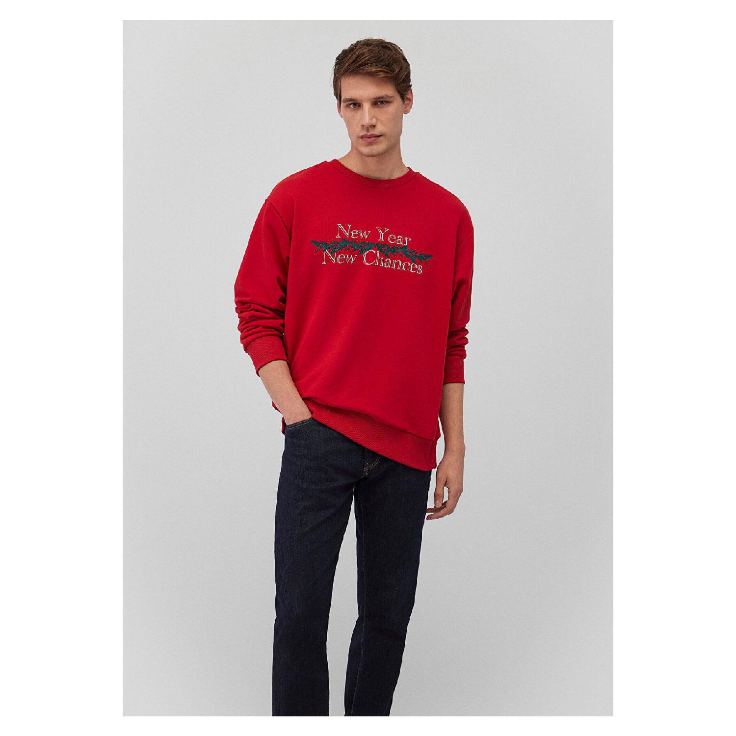 

New Year Themed Red Sweatshirt 0s10297-86417 XS