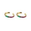 CRMYA Copper Gold Plated Earring Set For Women Color CZ Zircon Piercing Clip Hoop Dangle Earrings For Women Jewelry Wholesale