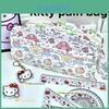 Estuche Plegable Multicapa de Lona con Estampado de Hello Kitty y Pochacco para Estudiantes y Niñas