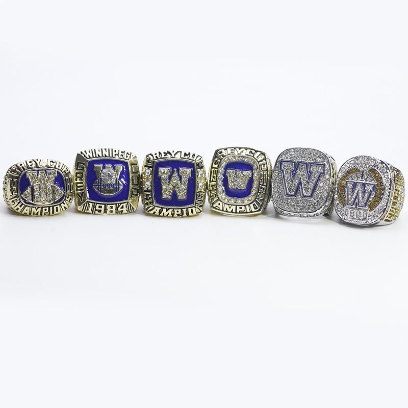 Набор из 6 колец чемпионата Кубка Серых Воронов CFL Winnipeg Blue Bombers