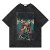 Washed Vintage T-Shirt Street Hip-Hop Anime My Hero Academia Cartoon Print Graphic Casual Cotton Short-Sleeve - TT8023