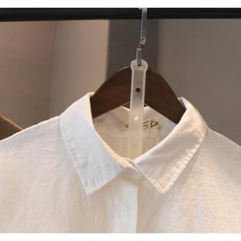 2023 Spring Plus Size Cotton & Linen Dress - Women's Loose Medium-Length, Long-Sleeved Shirt Dress