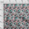oneOone Cotton Flex Dusty Teal Green Fabric Abstract Floral Sewing Material Print Fabric By The Yard 40 Inch