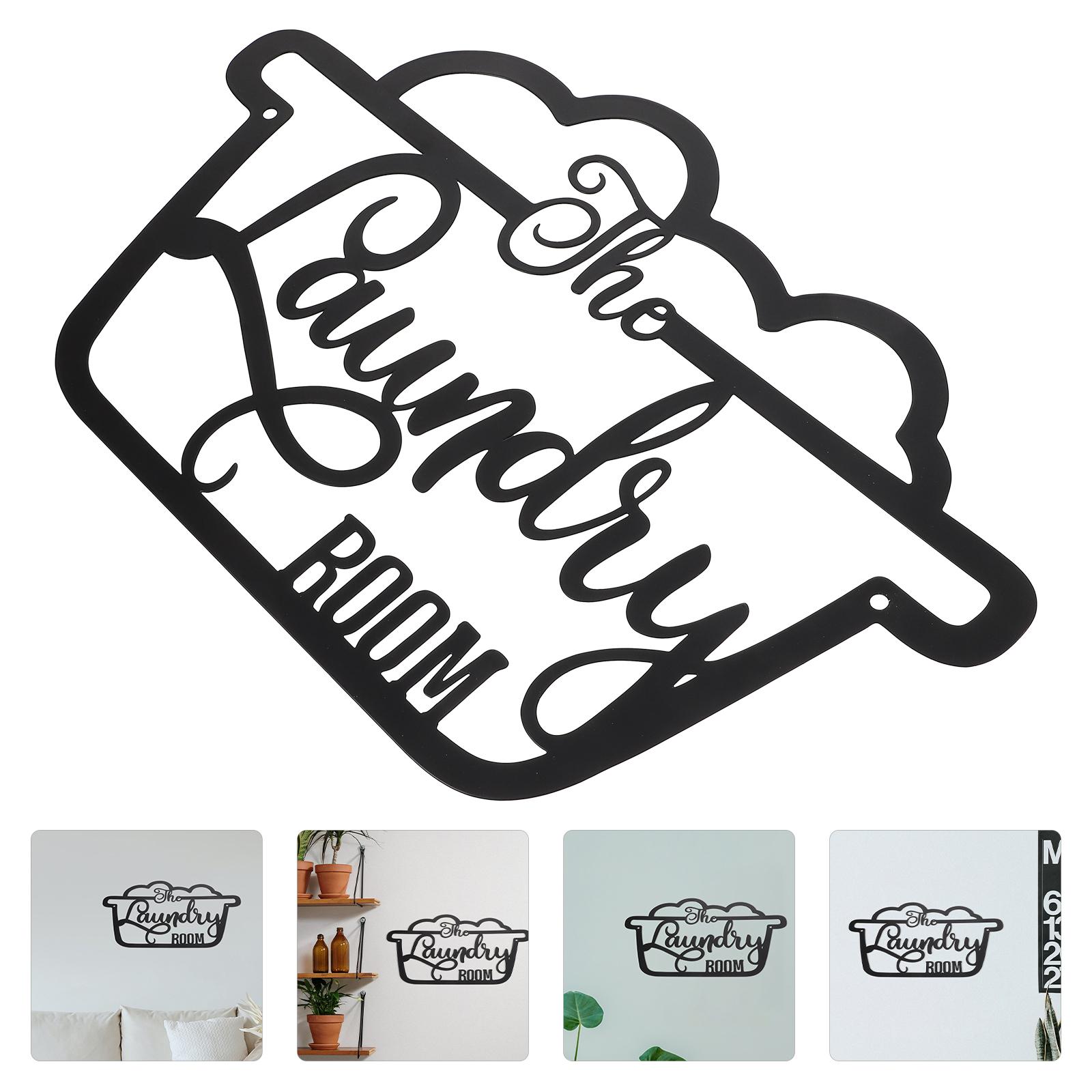 

Настенные украшения из железа, поговорки, металлический знак, винтажная буква, деревенская цитата, вырез, дверь для прачечной, дом 35x22cm чёрный