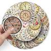 50PCS Waterproof Retro Clock Stickers: Vintage Creative Designs for Scrapbooks, Cards, and Water Bottles