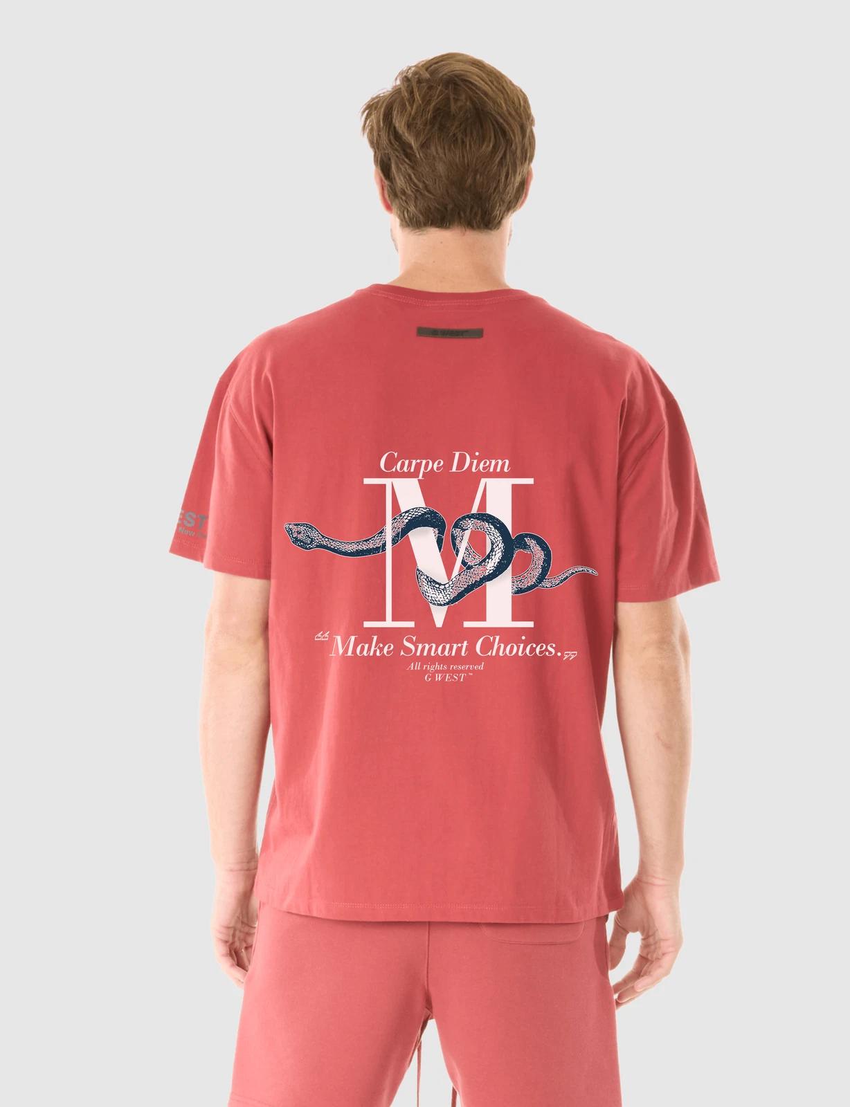 G WEST CARPE DIEM T-SHIRT - BRICK RED 4XL