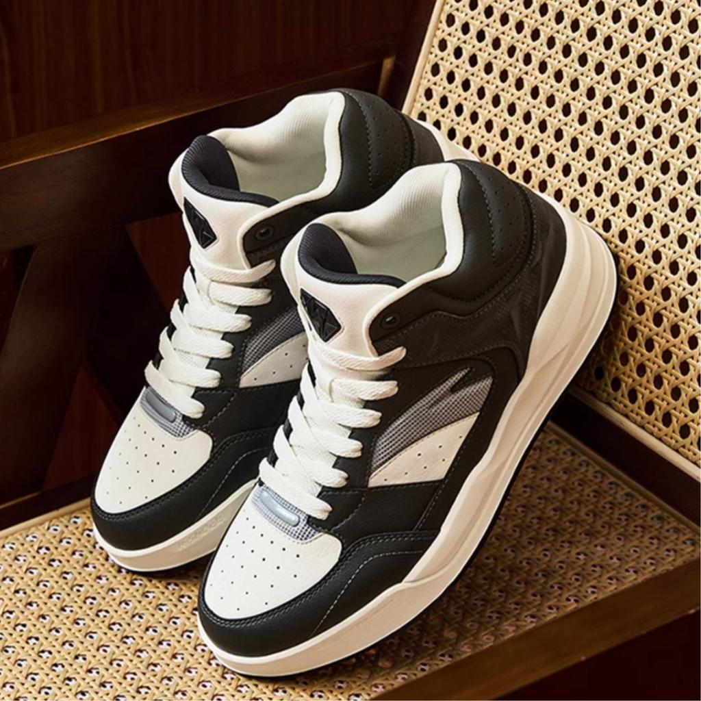 Anta 4 Carat Retro Classic Non-Slip Wear-Resistant High-Top Skate Shoes Men Sneakers Black White 112448031-4