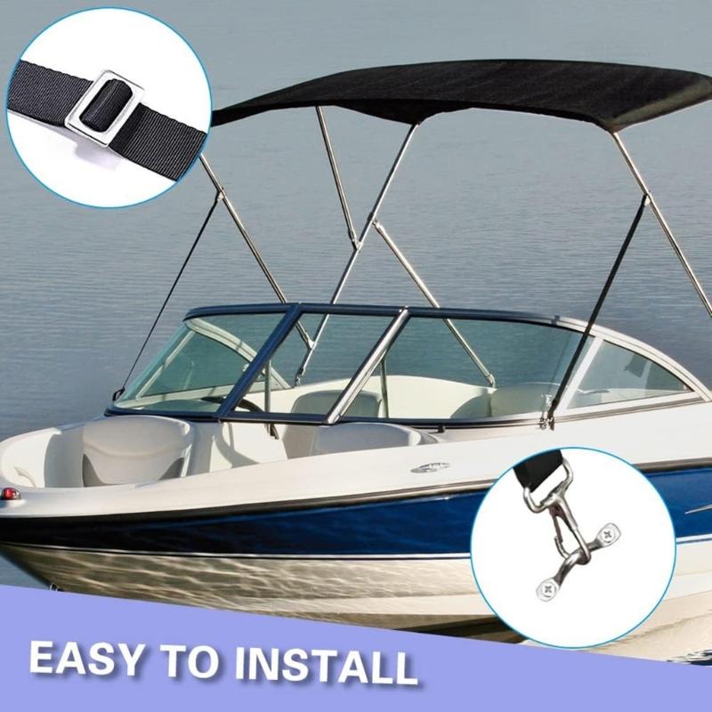 2/4pcs Bimini Top Straps Boats Awning Webbing Straps with Heavy Duty Snap Loop
