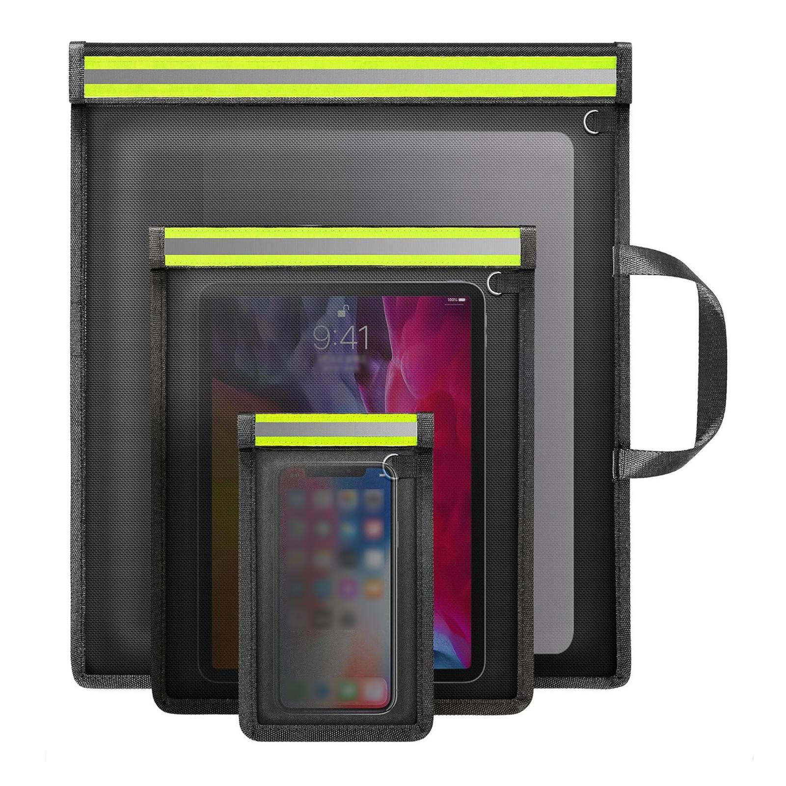 3PCS Signal Blocker Faraday Bag RFID Faraday Pouch with Reflective Strip Anti-Tracking Signal Blocker Faraday Bag for Keys Phone