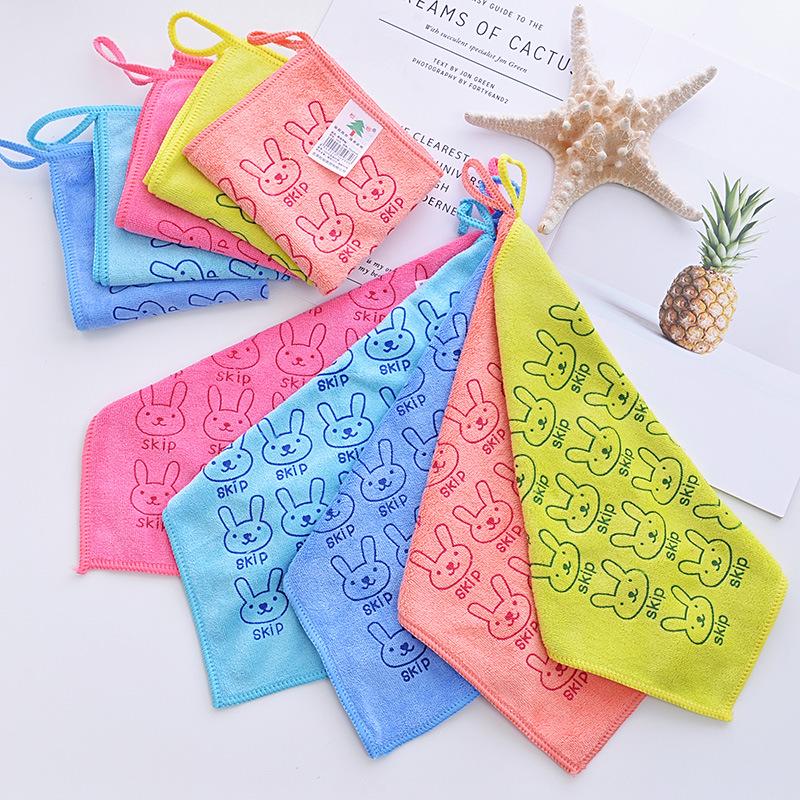 Cute Cartoon Rabbit Microfiber Hand Towel Washcloth