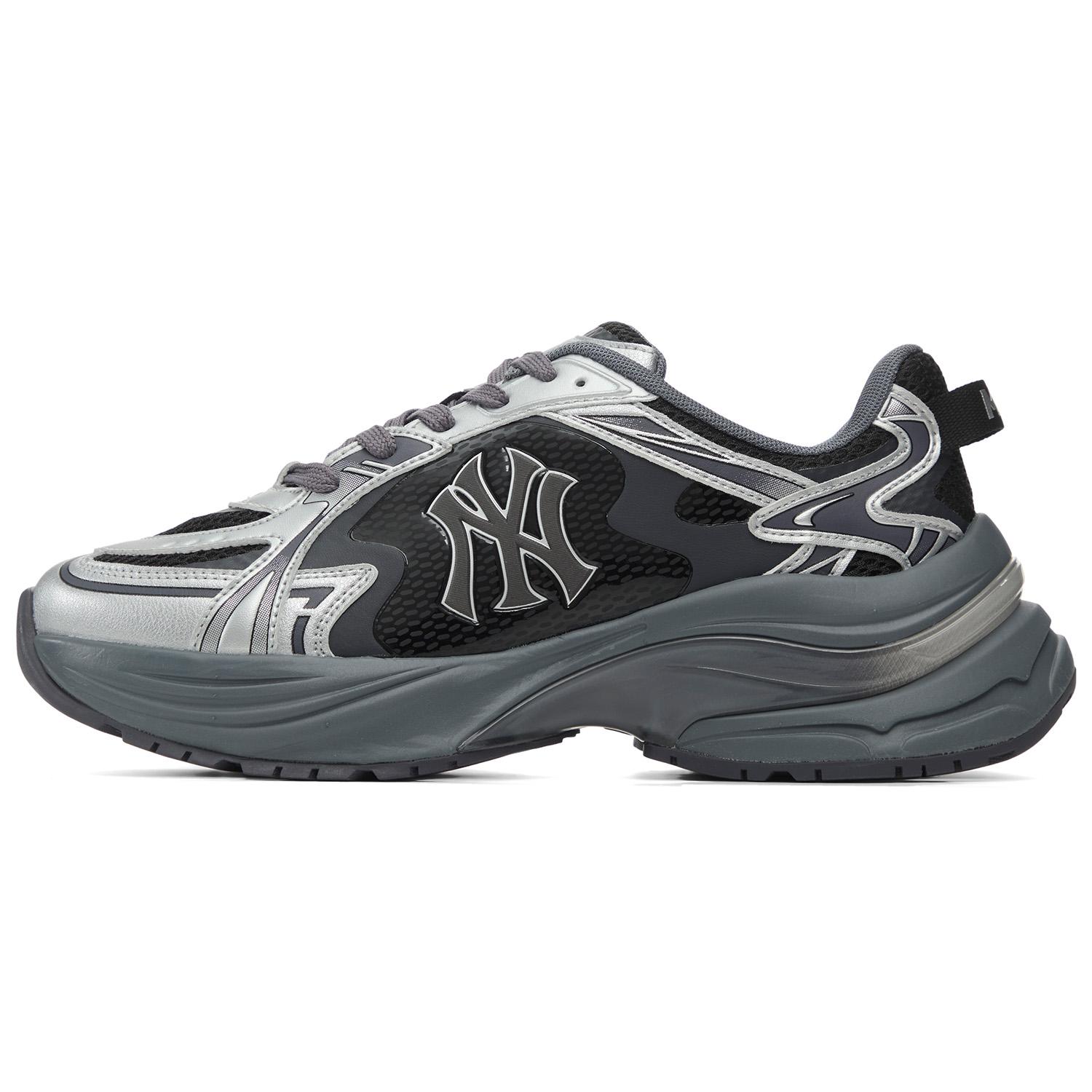 

New MLB New York Yankees Height Increasing Breathable Low top Running Shoes Unisex Silver Black 3ARNSPE5N-50SID 41