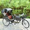 1:10 Scale Vintage Tricycle Model Kit,DIY Retro Bicycle Replica with Detachable Black Frame, Red Seat,Golden Accents, Ideal for Home/Office Decor